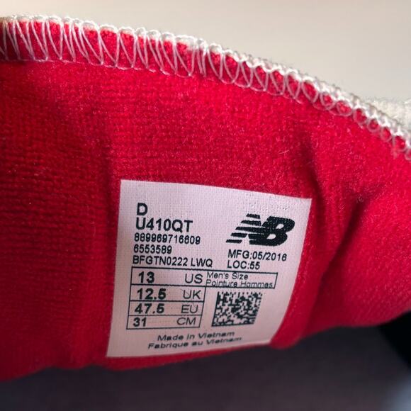 New Balance U410QT Retro Navy Grey Red Leather Suede Men’s Sneakers US Size 13 - Picture 9 of 9